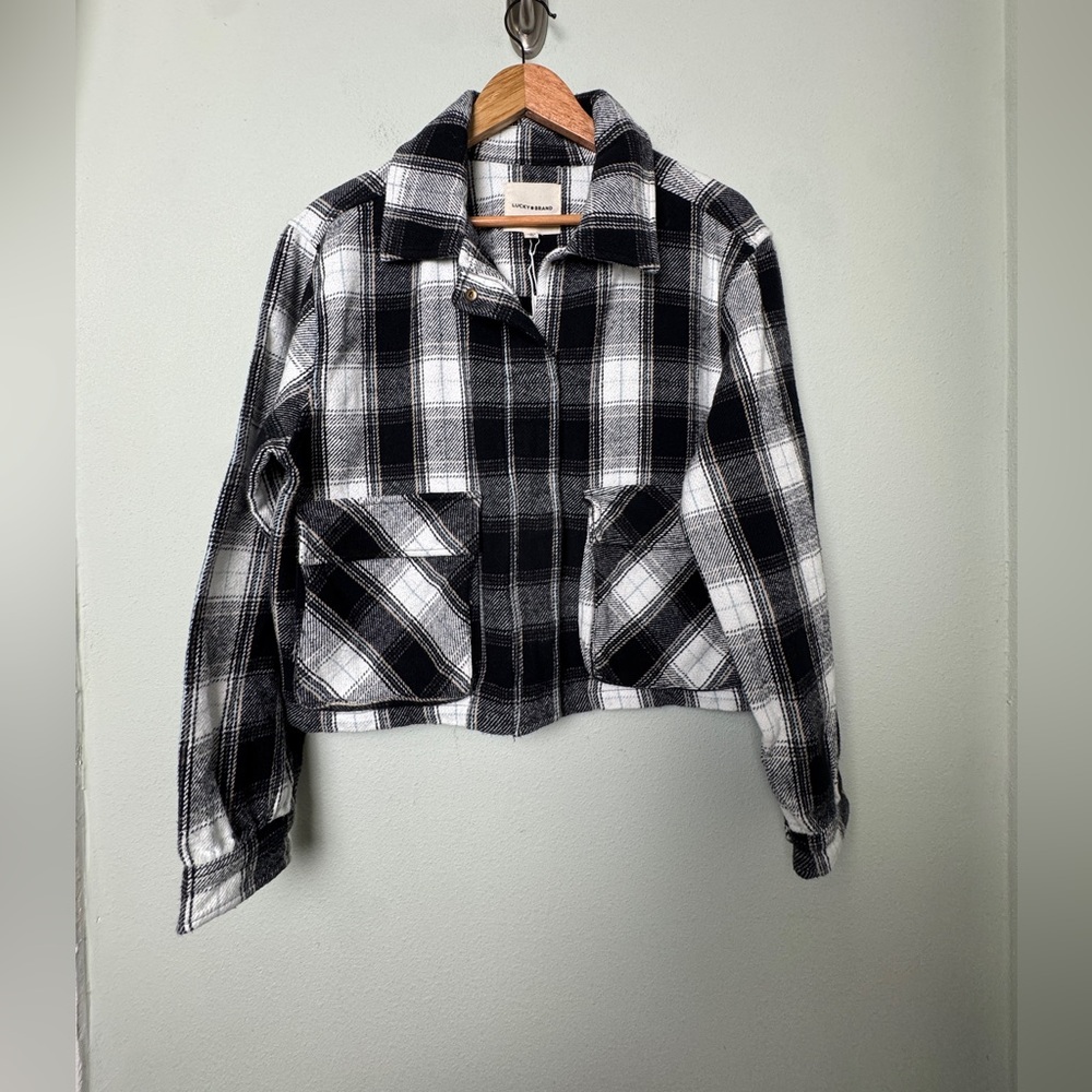 NWT LUCKY BRAND Cozy Plaid Flannel Chore Coat Jacket‎ Shacket Size Large
